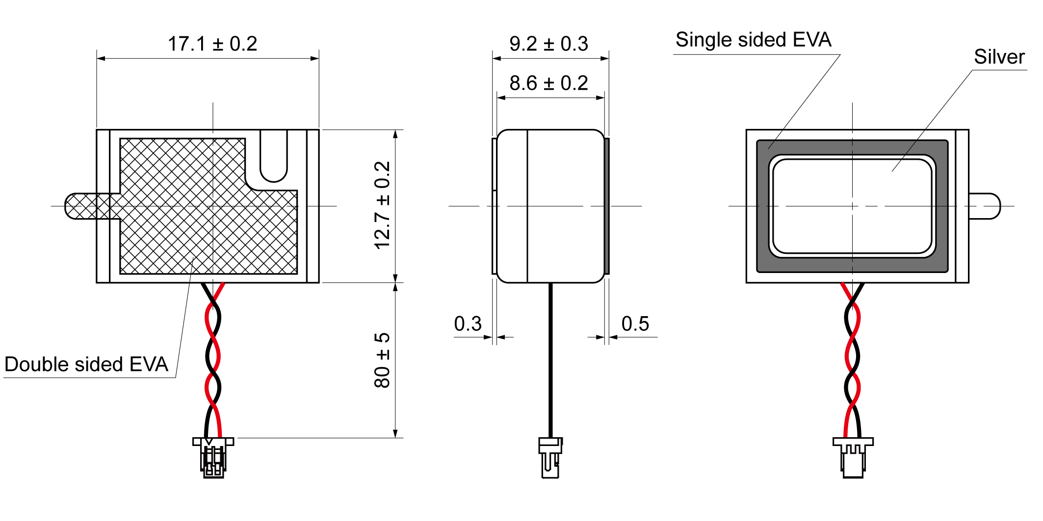 OSS41-1712-9A1.0W8-C Mechanical Drawing